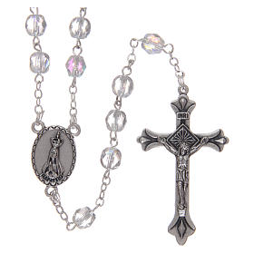 Rosary Our Lady of Fatima 4x3 mm grains, crystal colour