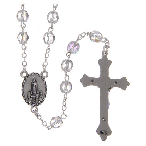 Rosary Our Lady of Fatima 4x3 mm grains, crystal colour 2