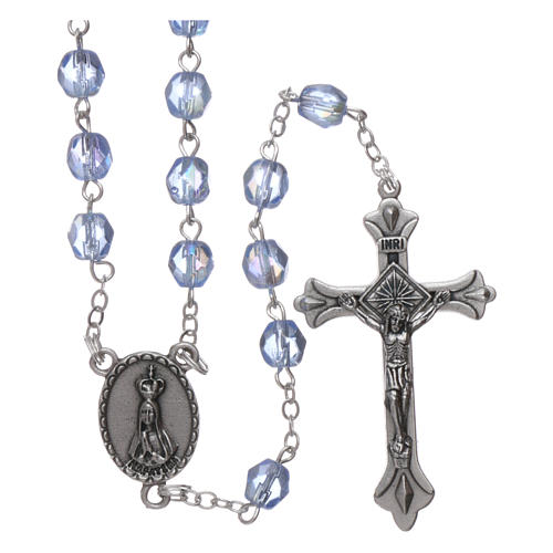 Rosary Our Lady of Fatima 4x3 mm grains, blue 1