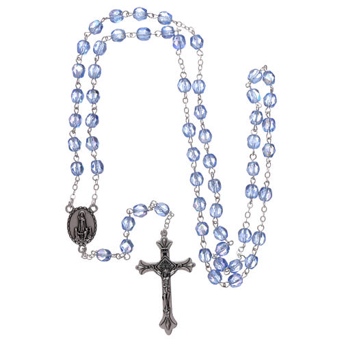 Rosary Our Lady of Fatima 4x3 mm grains, blue 4
