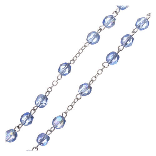 Crystal rosary Fatima 4 mm light blue 3