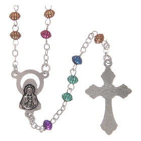 Rosary in metal 2x1 mm grains, multicolour