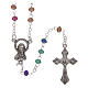 Rosary in metal 2x1 mm grains, multicolour s1