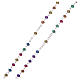 Rosary in metal 2x1 mm grains, multicolour s3