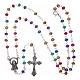Rosary in metal 2x1 mm grains, multicolour s4