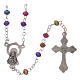 Rosary in metal 2x1 mm grains, multicolour with box s2