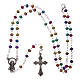 Rosary in metal 2x1 mm grains, multicolour with box s4