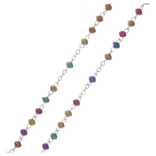 Rosary multicolored metal 2 mm with box 3