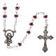 Metal rosary 3 mm with heart shaped red case s1
