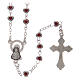 Metal rosary 3 mm with heart shaped red case s2