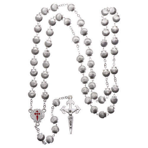 Devotional metal rosary shell shaped beads of zamak 7 mm 4