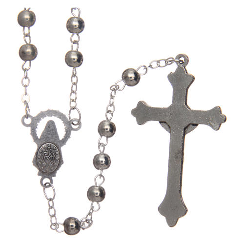Rosary in silver-plated metal with handmade thread 5 mm 2