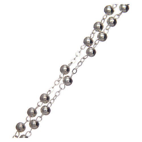Silvery metal rosary with handmade chain 5 mm 3