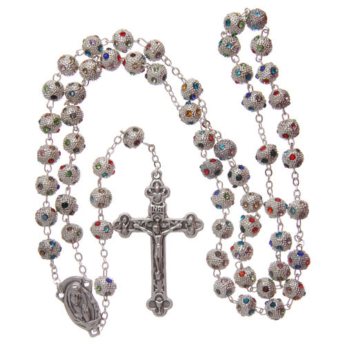 Rosary with round pavé beads 8 mm 4