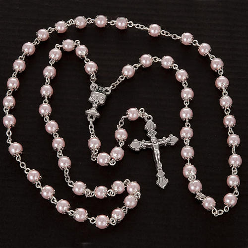 First Communion rosary with pearly beads (6 mm) 2