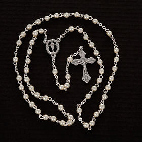 Imitation pearl rosary, First Communion 4mm