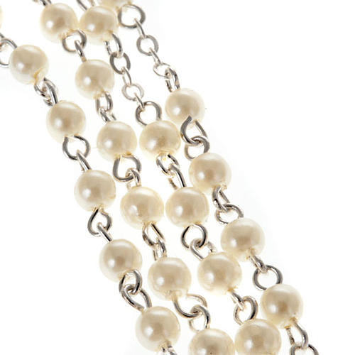 Imitation pearl rosary, First Communion 4mm 4