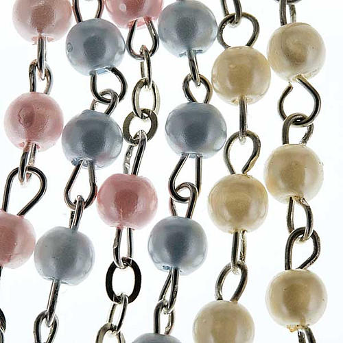 Miraculous Virgin pearl effect rosary 5
