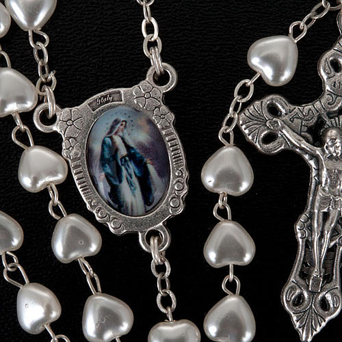 Miraculous Virgin pearl effect rosary (6 mm) 4