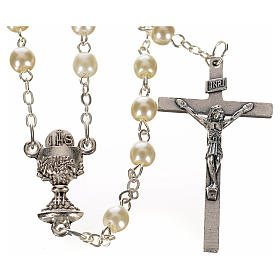 First Communion ivory pearl effect rosary