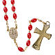 Imitation coral rosary with brass ligature, 6mm s6
