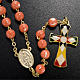 Imitation coral rosary with brass ligature, 6mm s5