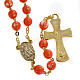 Imitation coral rosary with brass ligature, 6mm s7