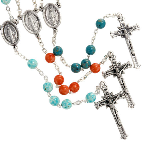 Imitation stone rosary, 6mm 1