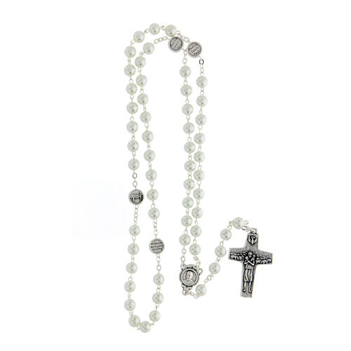 Imitation pearl rosary, Pope Francis 4