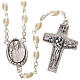 Imitation pearl rosary, Pope Francis, oval grains s1