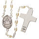 Imitation pearl rosary, Pope Francis, oval grains s2
