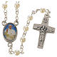 Rosary with Pope Francis, peal-like 5mm beads s1