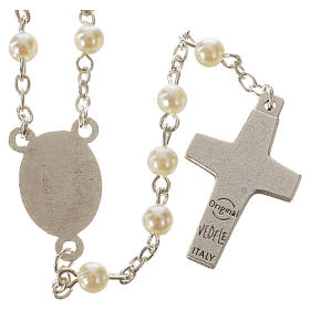 Terços Imitação Madrepérola: Terço Papa Francisco imitação madrepérola 5 mm