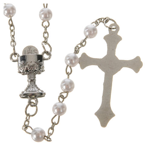 Communion rosary, pearl-like beads 5mm 2