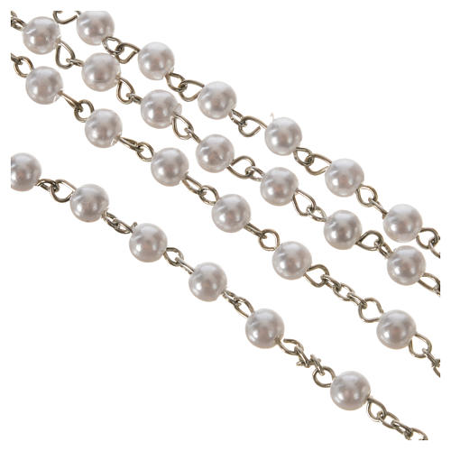 Communion rosary, pearl-like beads 5mm 3