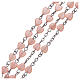 STOCK rosary with heart shape in pink plastic and setting in metal s3