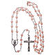 STOCK rosary with heart shape in pink plastic and setting in metal s4