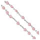 STOCK rosary with heart shape in pink plastic and setting in metal s3