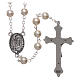 Rosary Our Lady of Lourdes 3x4 mm grains, white pearl effect s2