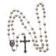 Rosary Our Lady of Lourdes 3x4 mm grains, white pearl effect s4