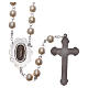 Rosary with Fatima soil 4x5 mm grains, white pearl effect s2