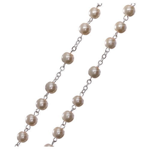 Imitation pearl rosary Fatima soil dirt 5 mm white 3