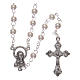 Rosary 1x2 mm grains, pearl effect with flower-shaped box s1