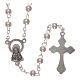 Imitation pearl rosary 2 mm with flower shaped box s2
