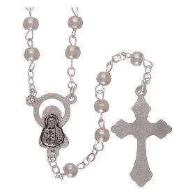 Imitation pearl rosary 2 mm white