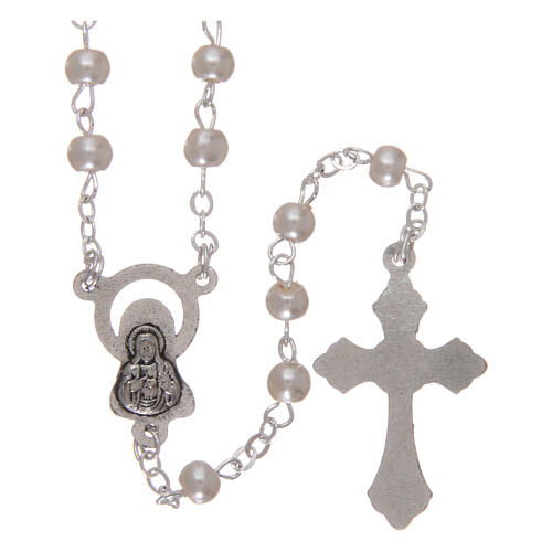 Imitation pearl rosary 2 mm white 2