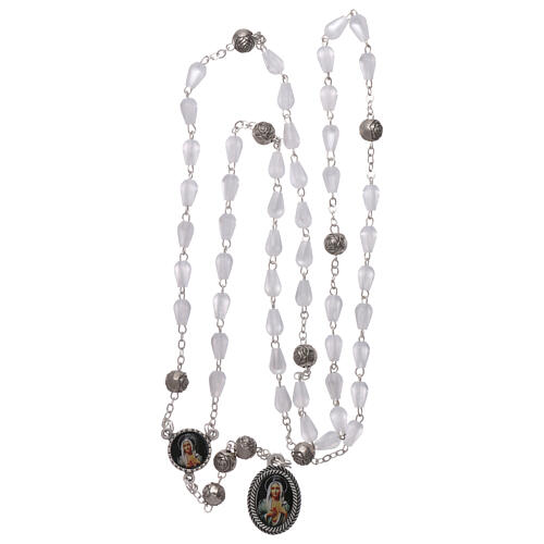 Plastic rosary imitation pearl beads Our Lady of Tears Syracuse 5x3 mm 4