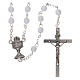 Rosary for First Communion with 3x3 mm pearl effect grains and case s1