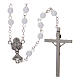 Rosary for First Communion with 3x3 mm pearl effect grains and case s2