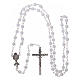 Rosary for First Communion with 3x3 mm pearl effect grains and case s4